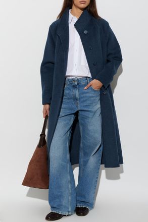 Emporio Armani Pocket Coat, Womens, Navy Blue