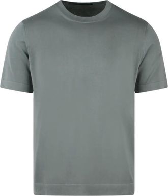 Drumohr ribbed-trim crew-neck t-shirt - men - Cotton - 46 - Grey