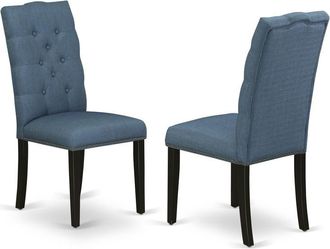 East West Furniture Dining Chair Black, ELP1T21