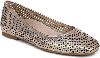 Vionic Orinda Perforated Ballet Flat in Bronze at Nordstrom, Size 9.5