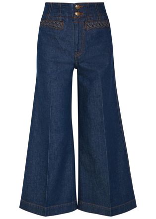 Zimmermann Aster Cropped Flared-leg Denim Jeans - Indigo - 27 (W27 / UK8-10 / S)