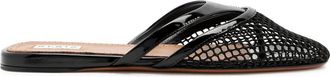 Alaia Infradito Mesh and Patent Leather Mules - Black - 38 (IT38 / UK5)