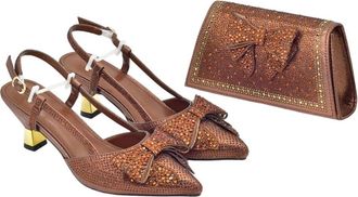 Generic Matching Shoes And Bag Sets Decorated With Rhinestone Designer Shoes For Women High Heels