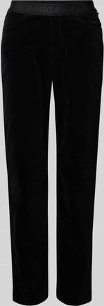 Marc Cain Stoffhose mit elastischem Logo-Bund in Black, Größe 34