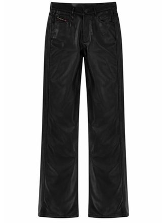 Diesel P-Lain Wide-Leg Leather-Like Finish Polyester Pants