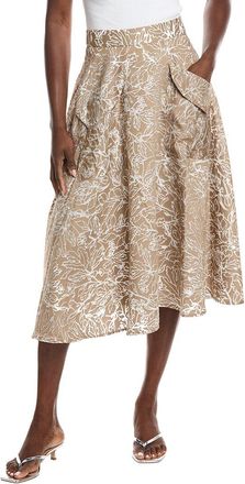 Gracia Organza Flocked Velvet Print Skirt