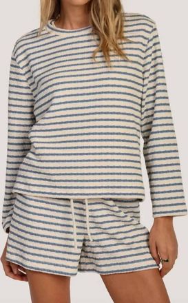 True Grit Paige Pullover Top In Bay Blue