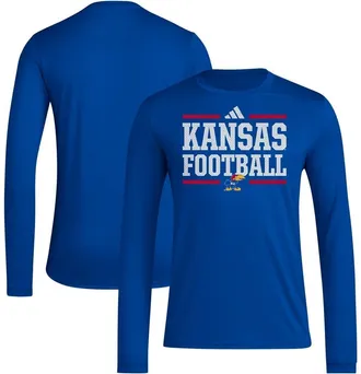 adidas Mens adidas Royal Kansas Jayhawks Locker Football Pre-Game AEROREADY Long Sleeve T-Shirt at Nordstrom, Size Xx-Large