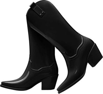 Generic Womens Rubber Boots Chunky Mid Heel