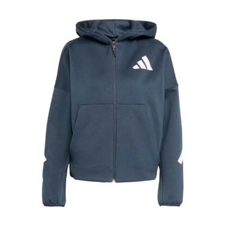 adidas Hoodies & sweatvesten, Dames, Blauw, M, Katoen, Spacer Hoodie met volledige rits