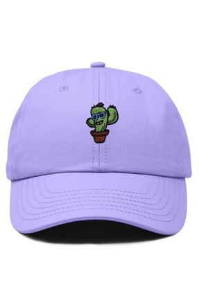 Dalix Cactus Embroidered Casual Cap in Lavender at Nordstrom