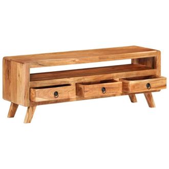 Berkfield Home TV Cabinet 110x30x40 cm Solid Acacia Wood in Brown | Size: 110 x 30 x 40 cm