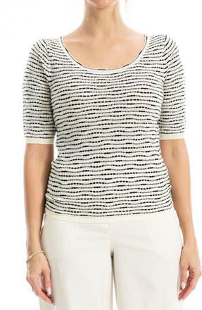 Max Studio Pattern Elbow Sleeve Sweater in Ivory/Black at Nordstrom Rack, Size X-Large