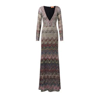 Missoni Maxi Dresses, female, Multicolor, Size: XS Beige Dresses for Women
