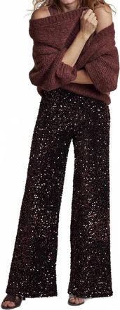 Summum High Waist Sequin Pants In Cherry