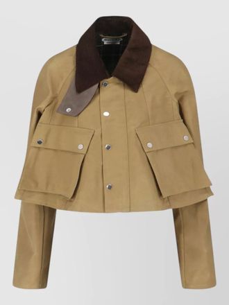 J.W.Anderson cropped barn jacket corduroy collar flap pockets