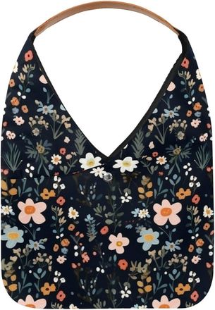 Generic Floral Small Pattern Reusable Lightweight Grocery Bags - Foldable Into Compact Pouch, Washable & Sturdy, Multipurpose for Shopping and Travel