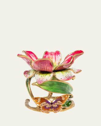 Jay Strongwater Floral 7 Pillar Candle Holder