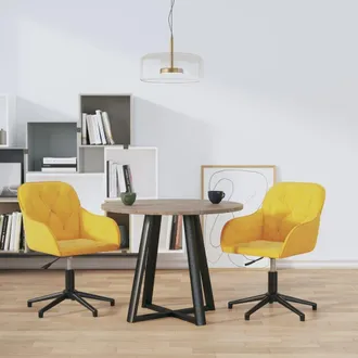 vidaXL Vidaxl - Sillas De Comedor Giratorias 2 Uds Terciopelo Amarillo