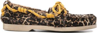 Golden Goose Leopard-Print Pony Skin Cruise Loafers With Hiking Cord Shoes