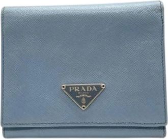 Prada Pre-owned Wallets, female, Blue, Size: ONE SIZE Pre-owned Leather Wallet