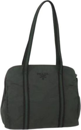 Prada Pre-owned Nylon Schoudertas - Dames - Vintage Schoudertas - Groen - ONE Size - Nylon - Vintage
