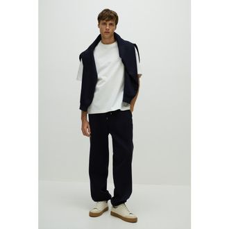 H&M Relaxed Fit Sweatpants in Dark Blue at Nordstrom, Size Xx-Large