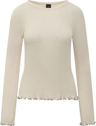 Pinko Off White Knitted Round Neck Sweater