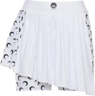 Marine Serre Rokken, Dames, Wit, S, Leer, Mini Skort
