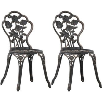 vidaXL Vidaxl - Sedie da Bistrot 2 pz in Alluminio Pressofuso Bronzo