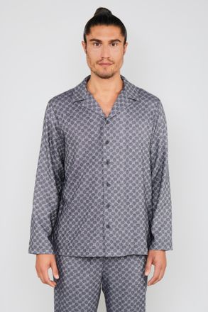 Joop Pyjamaoberteil JOOP Relax, Damen, Gr. XXL, grau (dunkelgrau), Web, Obermaterial: 50% Baumwolle, 50% Viskose, bequem h&uuml;ftbedeckend, V-Ausschnitt, Shirt