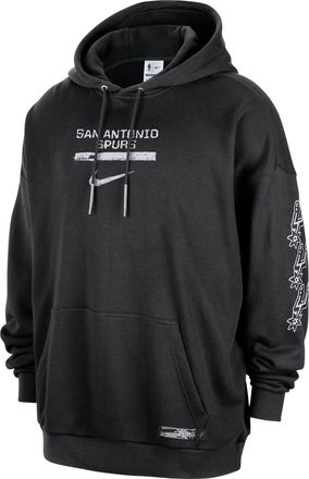 Nike Mens San Antonio Spurs Courtside Jordan NBA Club Premium Pullover Hoodie in Black | IB2312-010