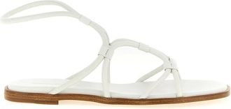Gianvito Rossi Flat Sandals, female, White, 5 UK, Nappa Ankle-Strap Sandals