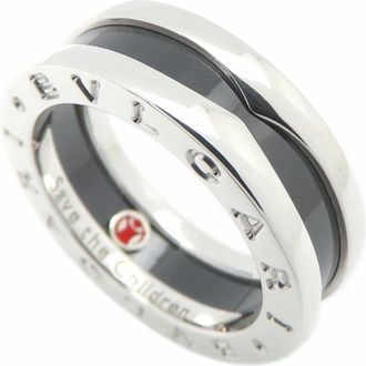 Bulgari B.Zero1 Silver Black Ceramic Silver 925 Band Ring (Pre-Owned)
