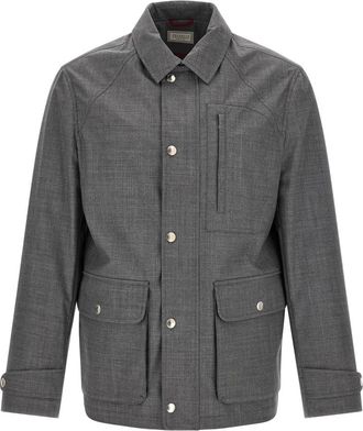 Brunello Cucinelli Hombre, Chaquetas, Gris, Talla: M