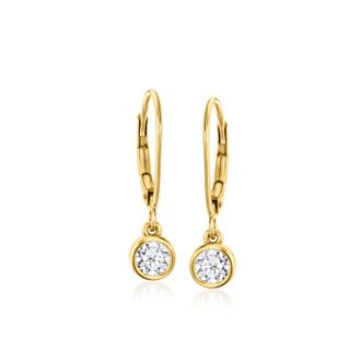 Ross-Simons Lab-Grown Diamond Drop Earrings in 18kt Gold Over Sterling