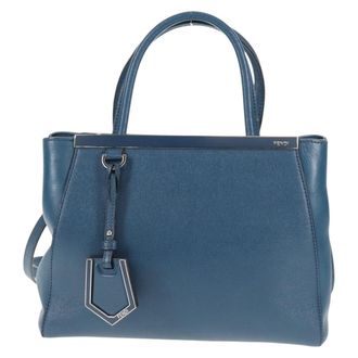 Fendi 2Jours Leather Blue Leather Bag (Pre-Owned)