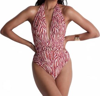 Aubade Feline Energy One Piece Swimming Suit In Pink Tiger