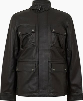 Belstaff Mens Grant Leather Jacket - Black - Size: 44/Regular