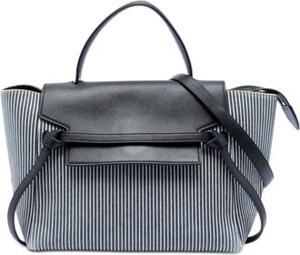 Celine Pre-owned Celine Mini Striped Canvas and Leather Belt Bag Ladies X930S3X3RXHHDXUH