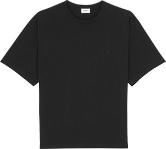Saint Laurent T-Shirts, male, Black, Size: 2XL T-Shirt Large Broder