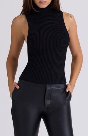 House of CB Dina Backless Rib Turtleneck Sweater in Black at Nordstrom, Size X-Small