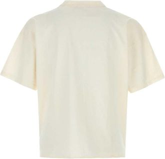 Represent Mens Ivory Cotton Blend T-Shirt Flatwhite Hemp T-shirts And Polos