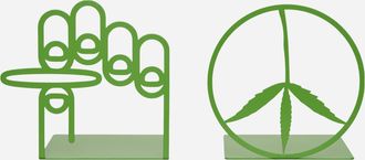 Mister Green Trifecta Bookends Green