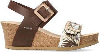 Mephisto Lichtgewicht damesandaal met Soft-Air technologie - Dames - Sleehakken - Bruin - 42 EU - Leer - Schoenen