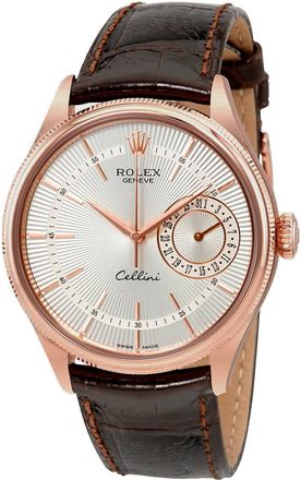 Rolex Cellini Silver Dial 18K Everose Gold Mens Watch 50515SSBRL