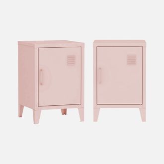 Sweeek Mesita Industrial Con 1 Puerta, Set De 2