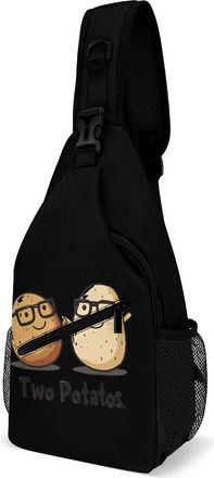 Generic Two Potatos With Glasses Mens Shoulder Bags Sling Crossbody Backpack Travel Hiking Chest Bag with Small Side 38x20cm
