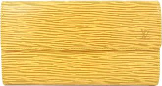 Louis Vuitton Yellow Leather Long Wallet (Bi-Fold) (Pre-Owned)
