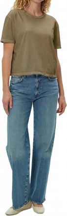 Michael Stars Nina Crewneck Short Sleeve Tee In Caper